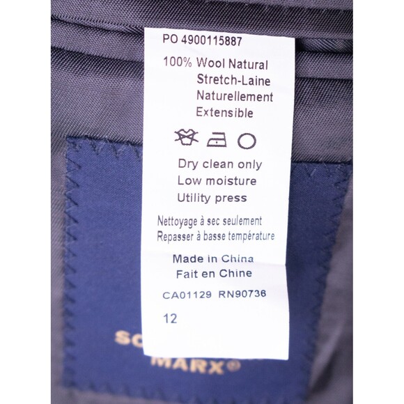 Hart Schaffner Marx Wool Blazer Jacket Kids Boys Gray Solid Lined Size 12 - Picture 12 of 14